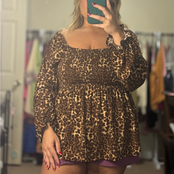 Tops - White Birch Leopard Print Blouse